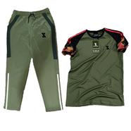 SMUG Premium T-shirt and Trouser SET - Fabric soft and comfortable - Olive color