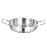 SaifFe Stainless Flat Pans Handle Cooker Double with Noodle Ramen Cooking Plates Boiling Steamer Pot Lid Soup Kitchenware
