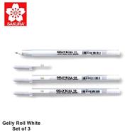 Sakura Gelly Roll Pen White Ink - 3 Pcs