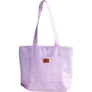 Samia Craft Artisan Crafted Trendy Canvas Tote Bag with Zipper for Girls