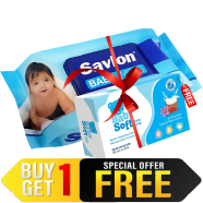 Savlon Baby Wipe 80s Pouch (Buy 1 Get 1 Baby Soft Baby Soap 75gm Free) - ANAK