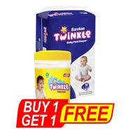 Savlon Twinkle Pant system Baby Diaper (M Size) (6-12kg) (50 pcs) (120 pcs Twinkle baby Wiper jar) FREE - BUY 1 GET 1