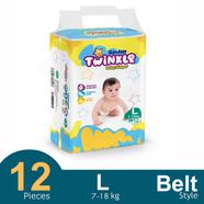 Savlon Twinkle Belt System Baby Diaper (L Size) (7-18kg) (12pcs) - HP25 