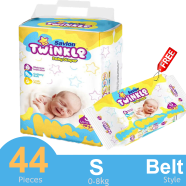 Savlon Twinkle Belt System Baby Diaper Small (0-8 kg) (44 Pcs) (Bye 1 Get Small 5 Pcs Pack Free) - HPBH