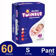 Savlon Twinkle Pant System Baby Diaper (S Size) (8 kg) (60pcs) - HP78