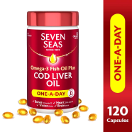 Seven Seas Cod Liver Oil Tablets With Omega-3 Fish Oil One A Day - 120 Capsules