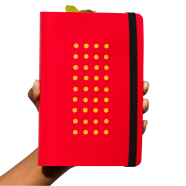 Sevendays Notes Daily Journal (Dot Punch Cover) Dotted Red Notebook With Elastic Band