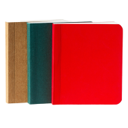 Sevendays Notes Tiny Sketchbook Series Red, Green and Kraft Notebook 3-Pack