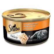 Sheba Delux Can Premium Wet Cat Food Succulent Chicken Breast In Gravy 85g