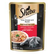 Sheba Sheba Tuna And Chicken with Bonito Flakes Pouch Wet Cat Food – 70g