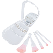 Shells Shape Mirror Box with Beautiful Makeup Brush Set 5 Pcs image
