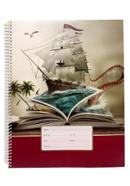 Ship Book Design Floral Sprial Khata (White) - 300 Pages