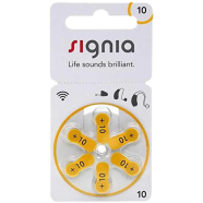 Signia Hearing Aid Battery Size 10, Pack Of 6 Batteries