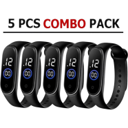 Silicon New Fashion Touch LED Sports Waterproof Watch Combo Offer - 5 Pcs