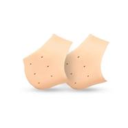 Silicone Gel Heel Pad Socks for Pain Relief for Men and Women (Beige, Free Size) - 10 pair 