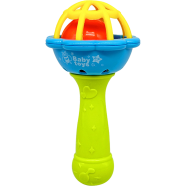Single Head Rattle Soft Glue Dumbbell Baby Hand Teether With Jhunjhuni Cn -1pcs