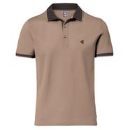 Single Jersey Knitted Cotton Polo - Light Coffee