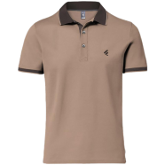 Single Jersey Knitted Cotton Polo - Light Coffee