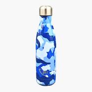 Single Layer WB-2128 SS Non Thermal Water Bottle-750ml Blue Camouflage Black Flowers