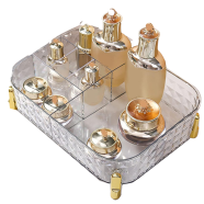 Skincare Organizer, Modern Multipurpose Impact Plastic Cosmetic Organization Tray for Skincare Brushes (Transparent) icon