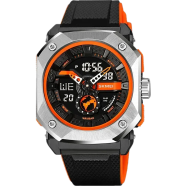 Skmei Men Digital Watch Stainless Steel Case Dual Time Sports Waterproof Watch, 2272