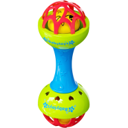 Soft Glue Dumbbell Baby Hand Teether with Jhunjhuni - 1 pcs[Any Color] - CN icon