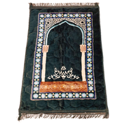 Soft Muslim Prayer Jaynamaz-জায়নামাজ (Forest Green Color) (Any Design)