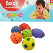 Soft PVC Food Grade Rubber Baby Toys Ball With Whistle. Gift Balls For Toddlers (foam_ball_6pc_m2) Model-2 - 132156368 icon