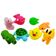 Soft Rubber Sound Baby Wash Bath Play Animal Toys - Set of 8 Pcs - Fun Bath Time Entertainment Easy To Use And Maintain (soft_toys2_875103_rfl) Multicolor - 262 Gm - 205940793