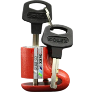 Solex Model 9025 Zinc Alloy Motorcycle Disc Brake Lock – Anti-Theft, Saw And Acid Resistant, Universal Fit For Mag And Spoke Wheels, Includes 3 Nickel Brass Keys (Red)