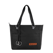 Baggi Solid Color Tote Handbag With 2 Chambers - BGI (Black)