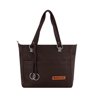 Baggi Solid Color Tote Handbag With 2 Chambers - BGI (Chocolate)