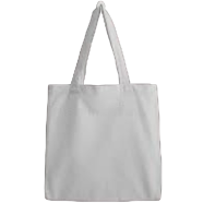 Solid White Canvas Tote Bag with Zipper