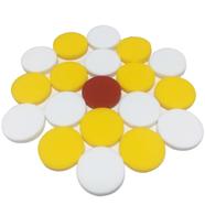 Special Carrom Guti With Stricker (5 Pcs Guti Extra ) - Yellow And White