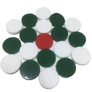 Special Carrom Guti With Stricker (5 Pcs Guti Extra ) Green And White