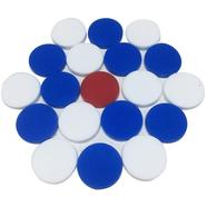 Special Carrom Guti With Stricker (5 Pcs Guti Extra ) - Blue And White