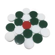 Special Carrom Guti With Stricker (5 Pcs Quti Extra) - Green And White 