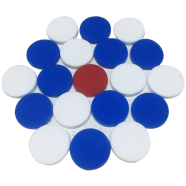 Special Carrom Guti With Stricker (5 Pcs Guti Extra ) - Blue And White