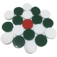 Special Carrom Guti With Stricker (5 Pcs Guti Extra ) Green And White