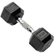 Sports House Rubber Hex Dumbbell (Single) 5Kg - Black icon
