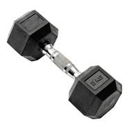 Sports House Rubber Hex Dumbbell (Single) 5Kg - Black