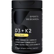 Sports Research Vitamin D3 Plus K2 With Coconut MCT Oil 30 Veggie Softgels -486931714