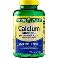 Spring Valley Calcium 600 mg With Vitamin D3 800iu 250 Tablets