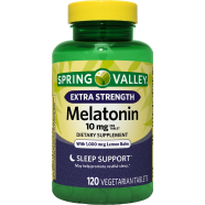 Spring Valley Extra Strength Melatonin Tablets Dietary Supplement 10 mg 120 Count