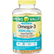 Spring Valley Omega-3 2000 mg From Fish Oil Lemon Flavor 120 Softgels