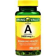 Spring Valley Vitamin A Supplement 2400 mcg 250 Softgels