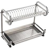 Stainless Steel 2 Layer Drainer Dish Rack High Quality - Silver