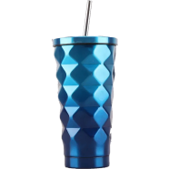 Stainless Steel Diamond Straw Water Cup Vacuum Insulated Thermos Bottle 500 ml