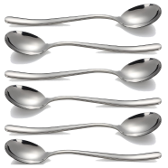 Stainless Steel Soup Spoon 7 Inch Set - 6 Pcs