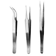 Deli Stainless Steel Tweezers Set 3pcs - DL396003B